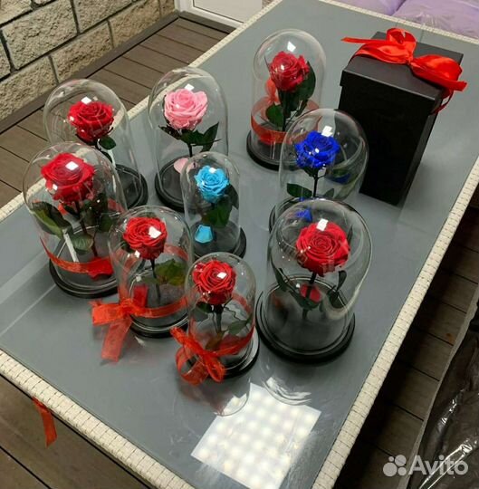 Роза в колбе 30см