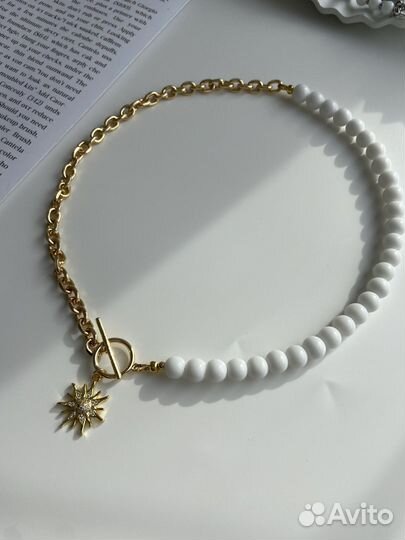 Колье из натуральных камней агат