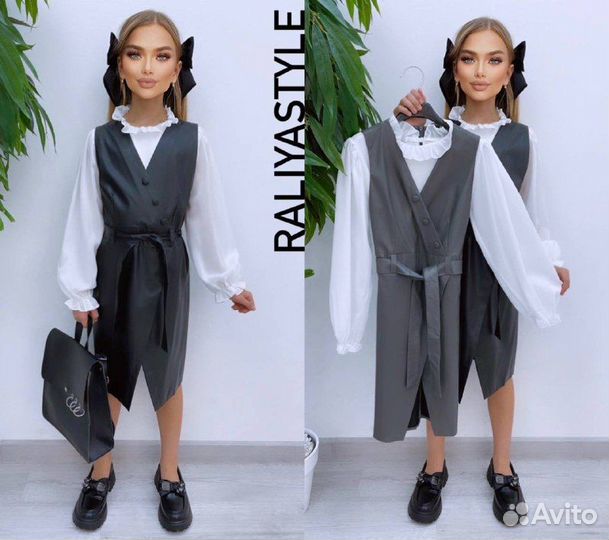 Сарафан с блузкой,школа от 6/7 до 11/12 лет