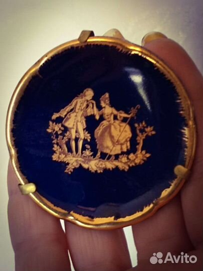Limoges France Miniature Cobalt Blue and Gold