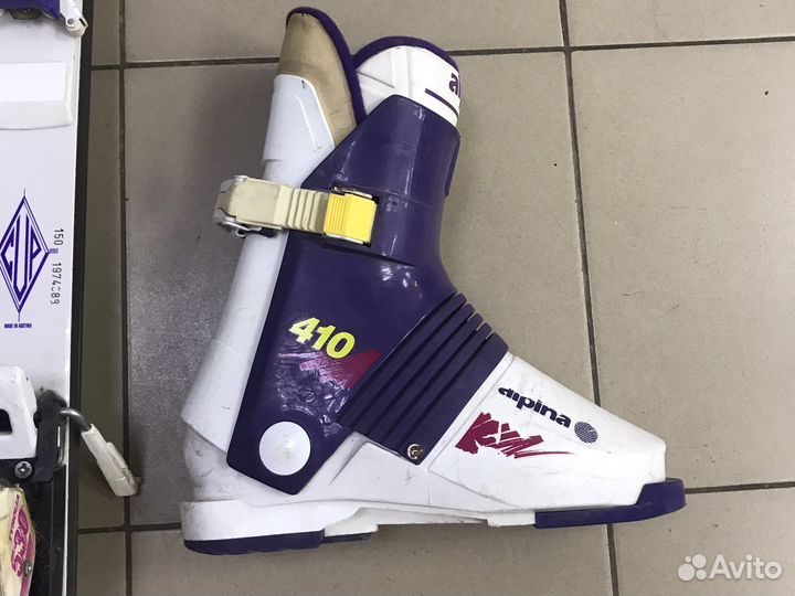 Горные лыжи elan team rc с ботинками alpina