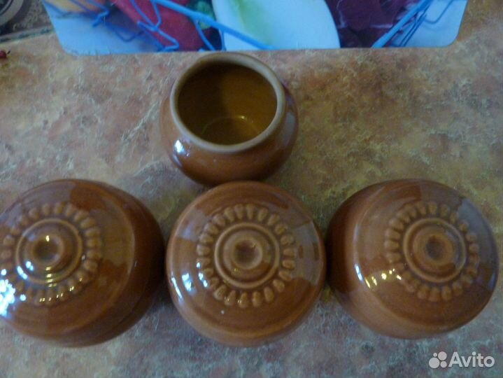 4 горшочка для запекания керамические