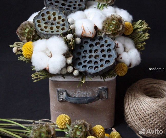 Цветы сухие натуральные для икебаны и декора