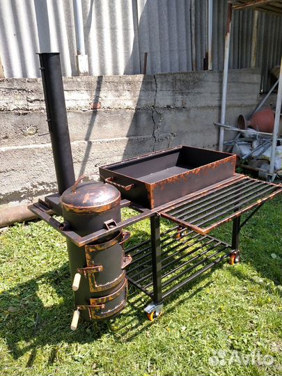 Мангал с печкой под казан