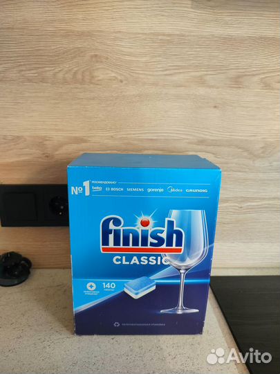 Таблетки finish classic 140шт.Для посудомоич.машин