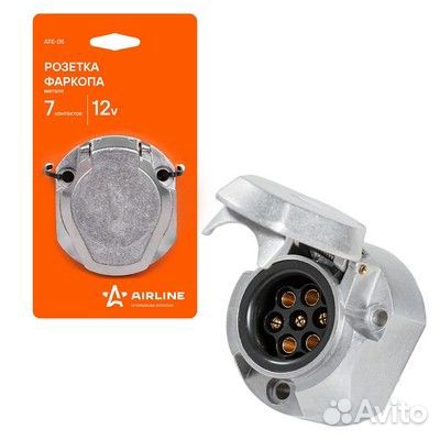 Розетка фаркопа 12в 7 контактов металл (ate-05)