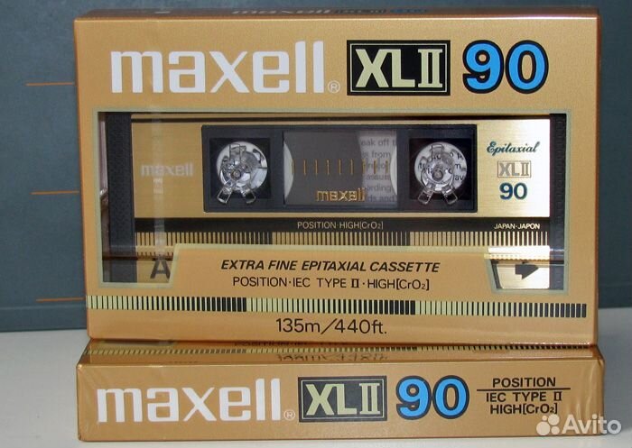 Аудиокассеты золотой maxell XLii 90 Type II Japan