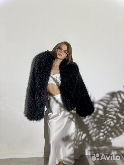 Шуба из премиального экомеха под песца