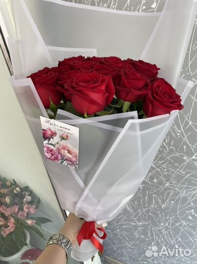Букет из 15 крупных роз