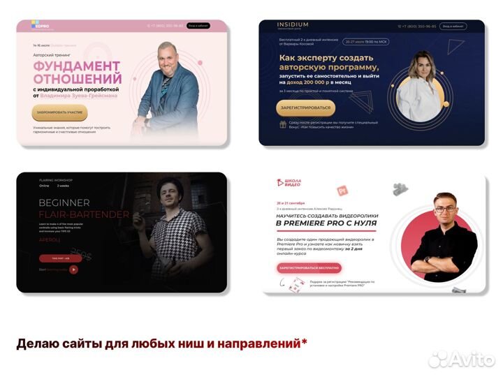 Сайты под ключ: лендинг, визитка, интернет-магазин