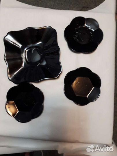 Черная посуда блюдца luminarc Франция