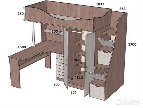 Кровать чердак