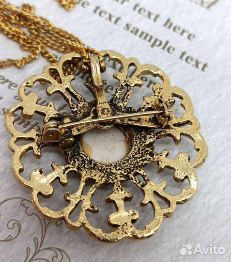 Брошь - подвеска - Винтажная бижутерия