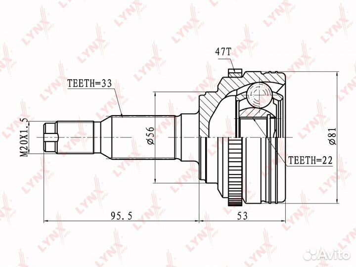 ШРУС наружный chevrolet Lacetti 1.4-1.8 05 / Nubir