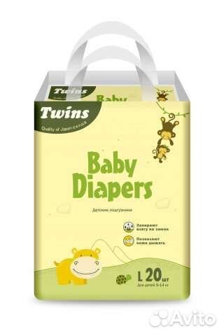 Подгузники Twins размер L 20шт