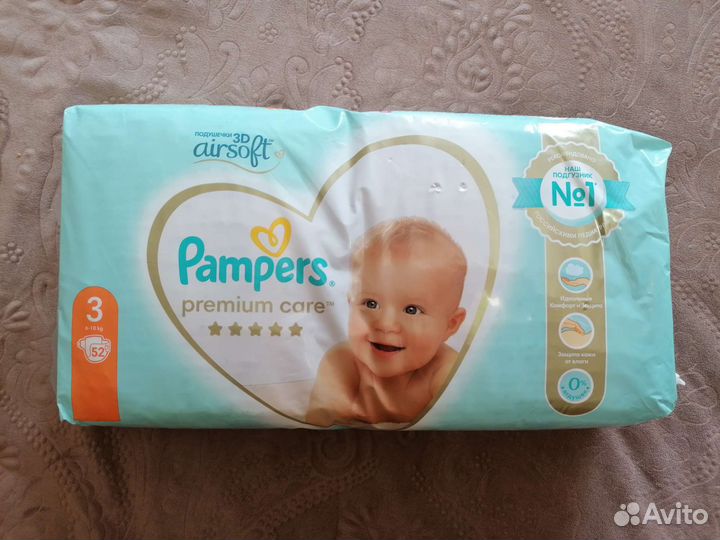 Памперсы Premium care 3 52 шт