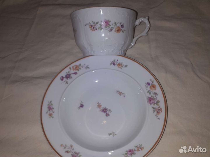 Антикварные Чайные пары Франция Лимож