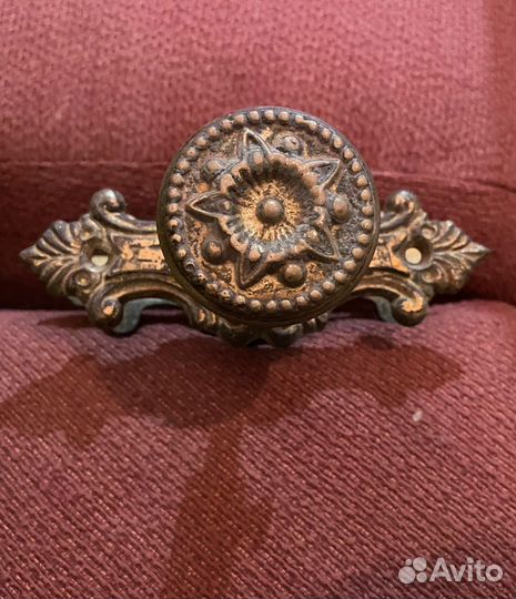 Дверные ручки СССР бронза с накладкой