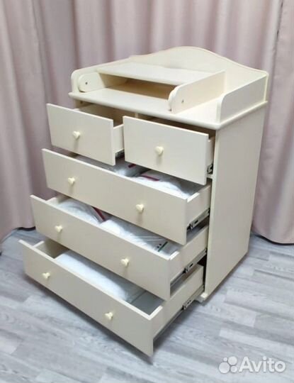 Пеленальный комод Agio 800/5 слоновая кость