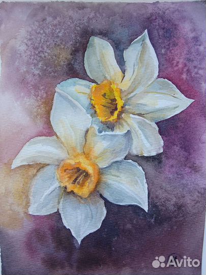 Картина акварель цветы