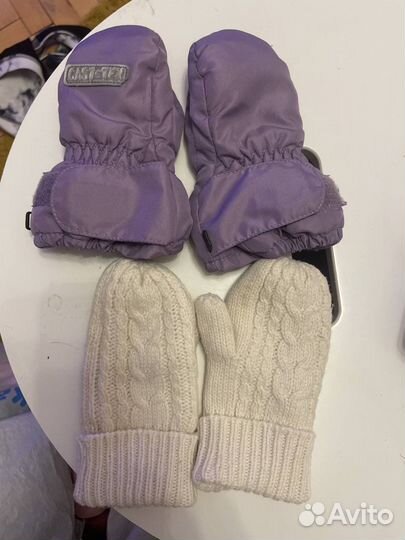 Варежки и краги на девочку 1-2 года