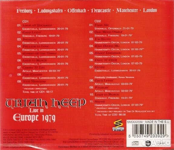 Uriah Heep - Live In Europe 1979 (2CD)