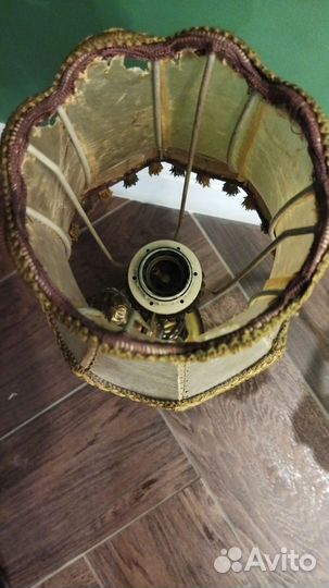 Лампа бронзовая настольная абажур старин до 1917 г