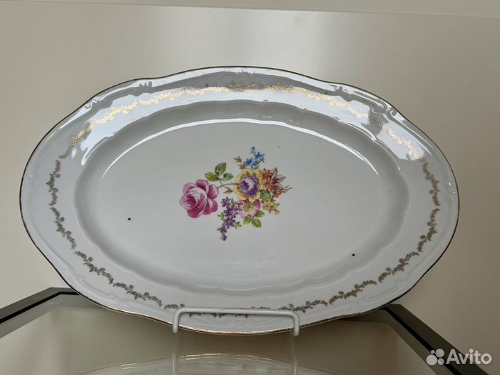 Блюдо овальное гдр германия фарфор