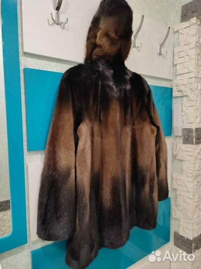 Шуба норковая с капюшоном