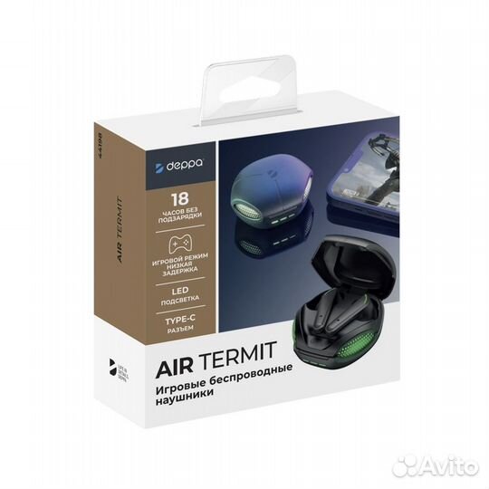 Беспроводные наушники Deppa Air Termit Gaming, чер