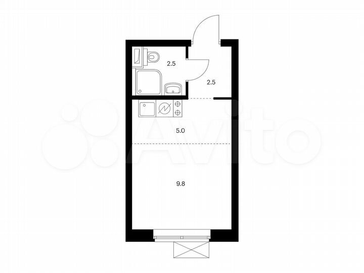 Квартира-студия, 19,8 м², 23/23 эт.
