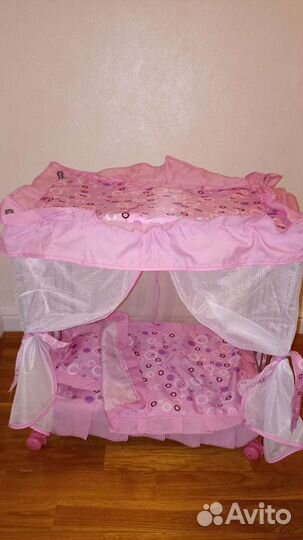 Кроватка для кукол с балдахином бу