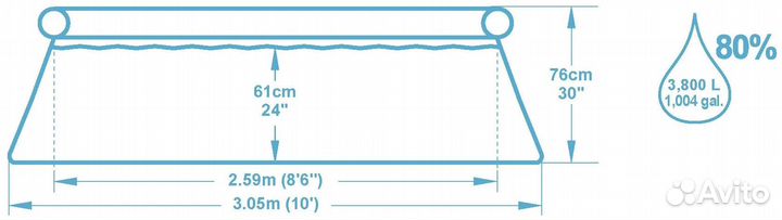 Бассейн Bestway Fast Set 57270, 305х76 см 3638 л