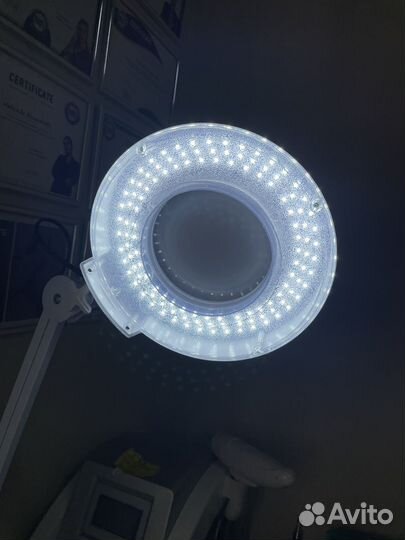 Лампа лупа на струбцине