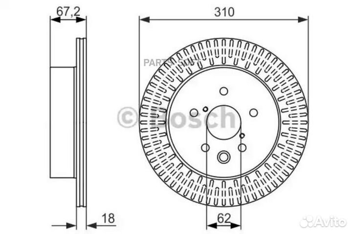 Bosch 0986479615 0 986 479 615 диск тормозной задн