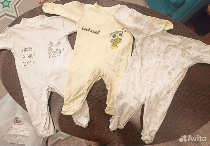 Вещи для новорождённых пакетом (62 размер)