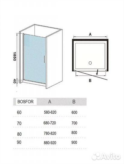 Душевая дверь в нишу Bosfor 70