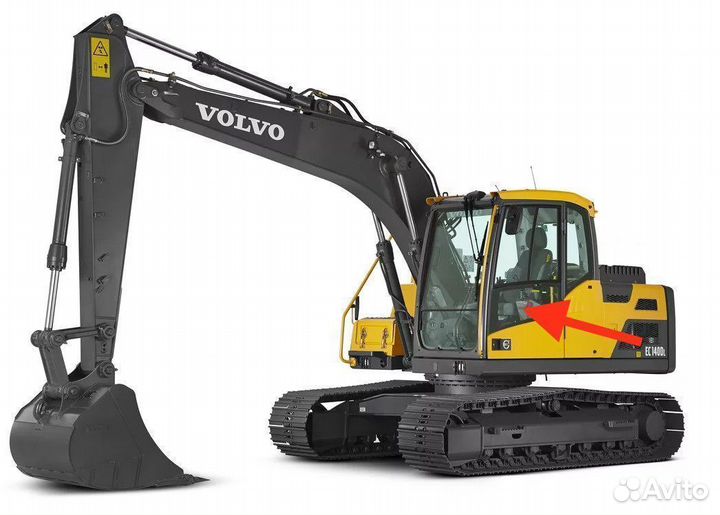 Стекло двери нижнее на экскаватор Volvo EC 140