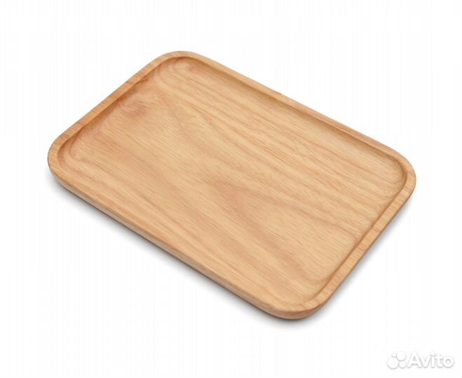 Поднос деревянный плоский 25х18. Тарелка плоская д