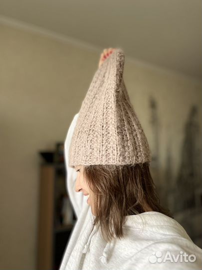 Шапка новая вязаная крупная вязка пушистая