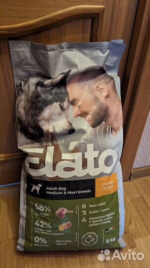 Сухой корм Elato Holistic с курицей и уткой 8 кг