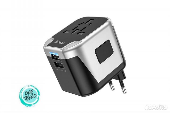 AC5 Переходник EU/UK/US/AUS+2USB Hoco