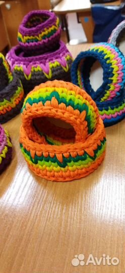 Корзинки вязаные