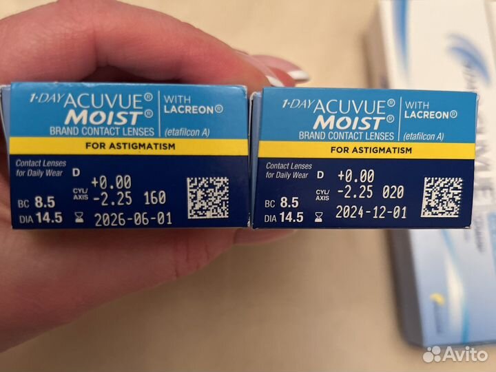 Линзы контактные Acuvue Moist 1 day astigmatism