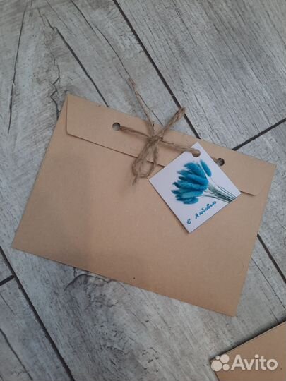 Крафт конверт для денег,сертификата,приглашений