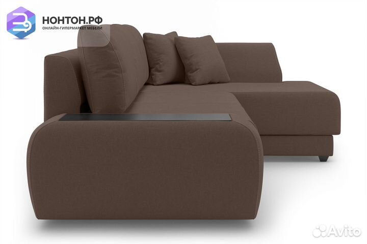 Угловой диван пума Консул коричневый