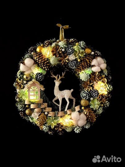 Интерьерный венок на дверь