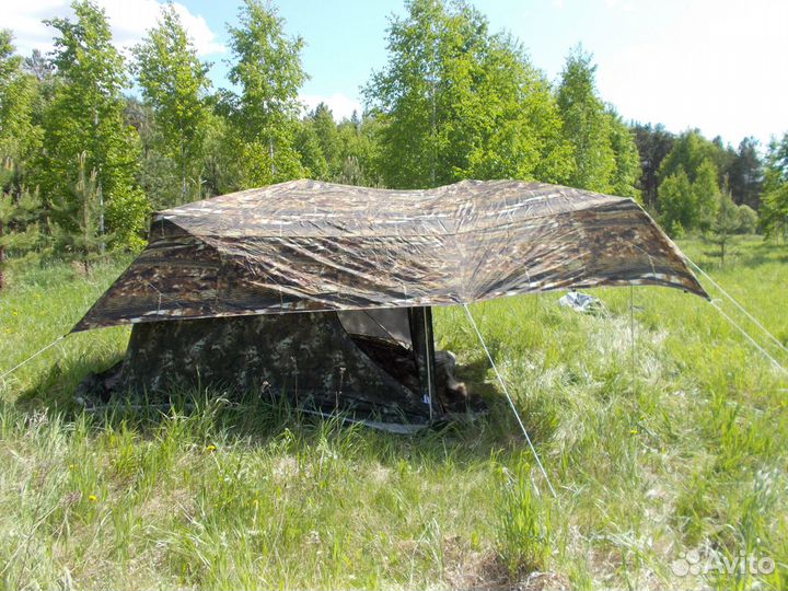 Палатка Куб 2,50-190 3-сл,Откр стен,пол+ант-дожд