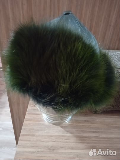 Шапка кожаная с мехом