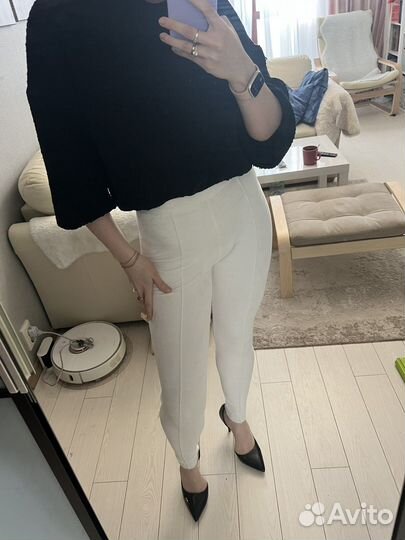 Брюки / Леггинсы женские белые велюр